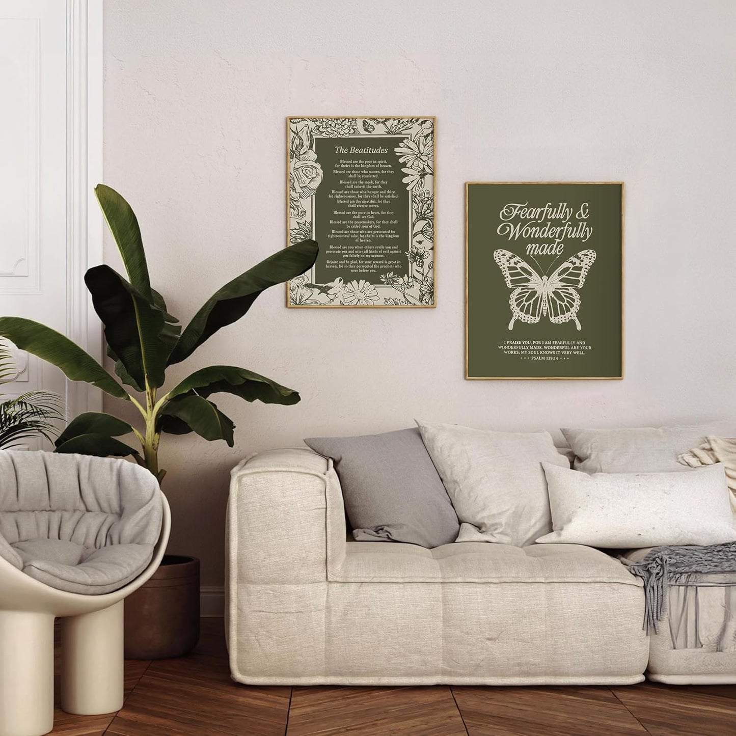seersillus Sage Green Christian 10 Commandments Wall Art Prints, Cottagecore Vintage Botanical Bible Verse Decor, 8×10 Inches Unfamed