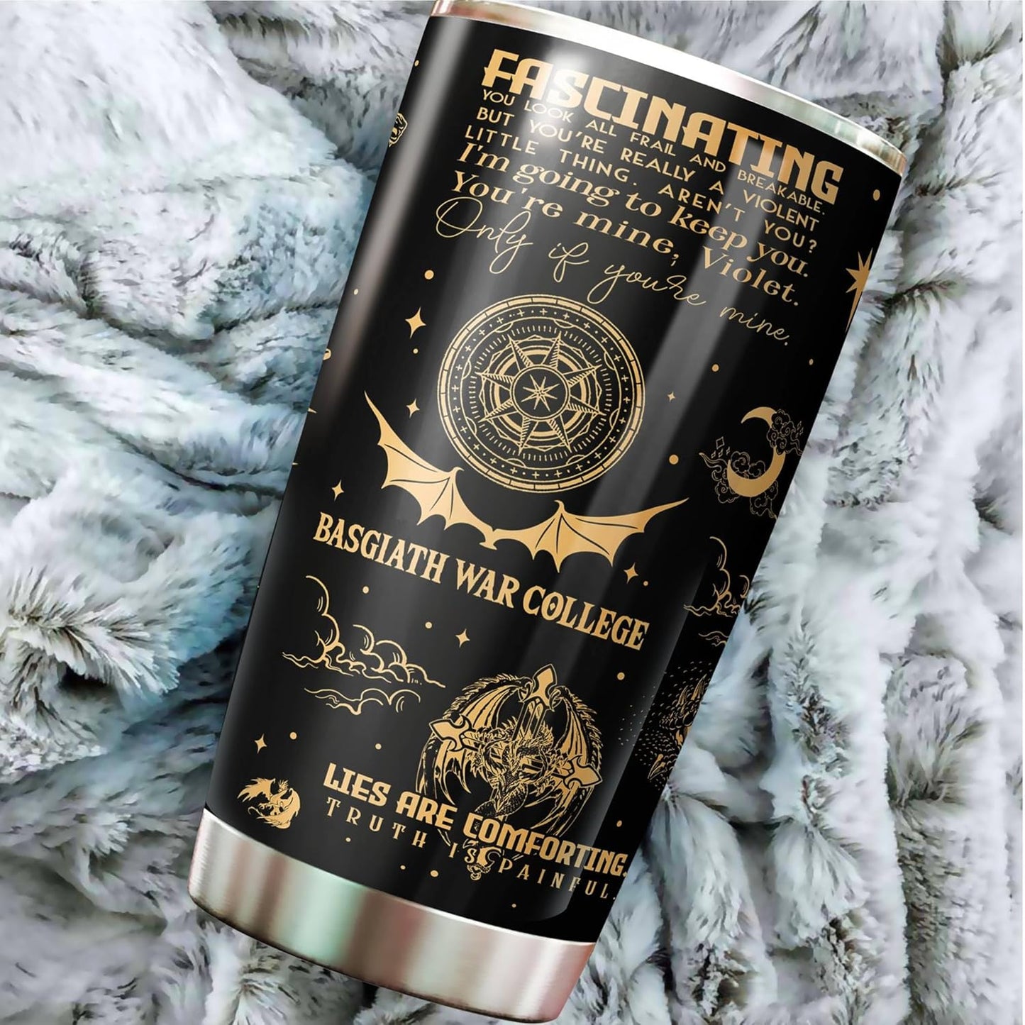 Kozmoz Inspire Basgiath Gifts - War College Tumbler - Fourth Dragon Rider Book Mug - Fantasy Bookworm Cup - Dragon Wing 20 Oz Tumbler - Wing Gifts For Book Lovers on Christmas, Birthday