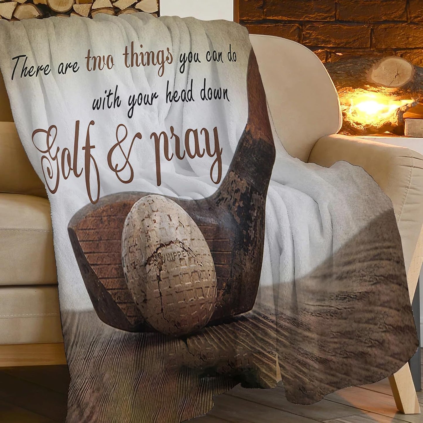 Golf Blanket for Golfers Men Women Fans Sports Throw Blankets Soft Cozy Warm Fuzzy Fleece Inspirational Quotes Golfing Bedding Flannel Throws Stuff Gifts Girls Boys Golf Lovers Bedroom Decor 50"x40"