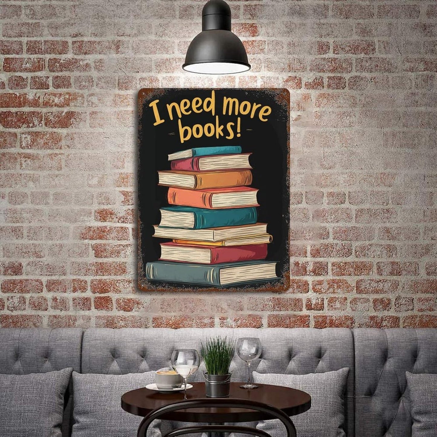 Reading Lover I Need More Books Personalized Tin Signs Metal Poster Wall Art Retro Bar Pub Garage Home Decor