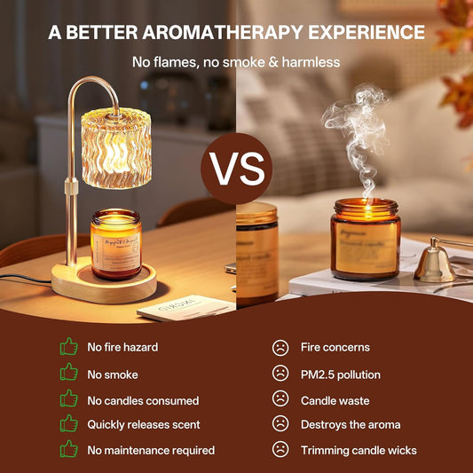 Homelist Candle Warmer Lamp with Timer, Height Adjustable Candle Lamp, Home Decor, Wax Melt Warmer for Birthday Chrismas Holiday Gifts for Mom, Women, Sister