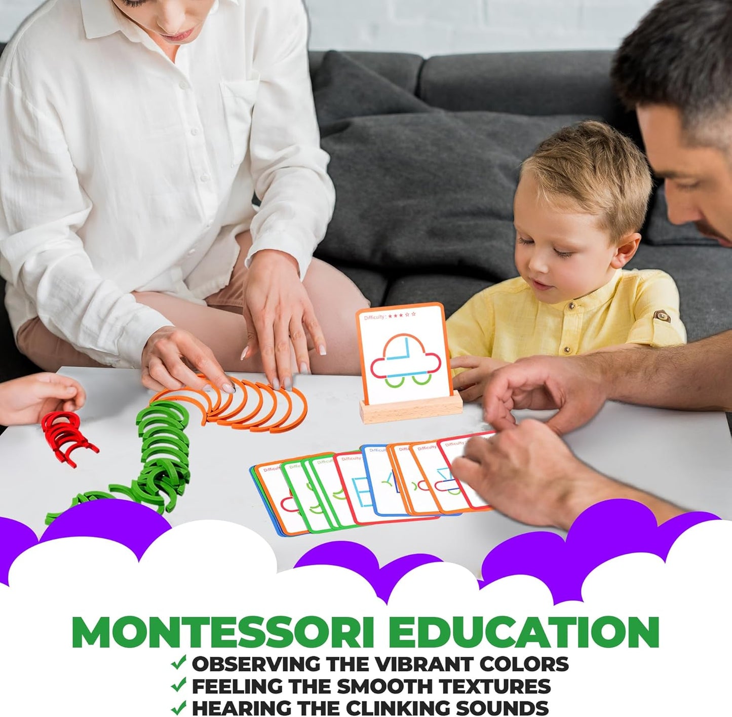 Stem Kids Toys for Creative Learning Building Educational Resources Kids Toy for Preschool and Kindergarten 3 4 5 6 Years Old Boys and Girls Brain Teaser Smart Sticks Toys