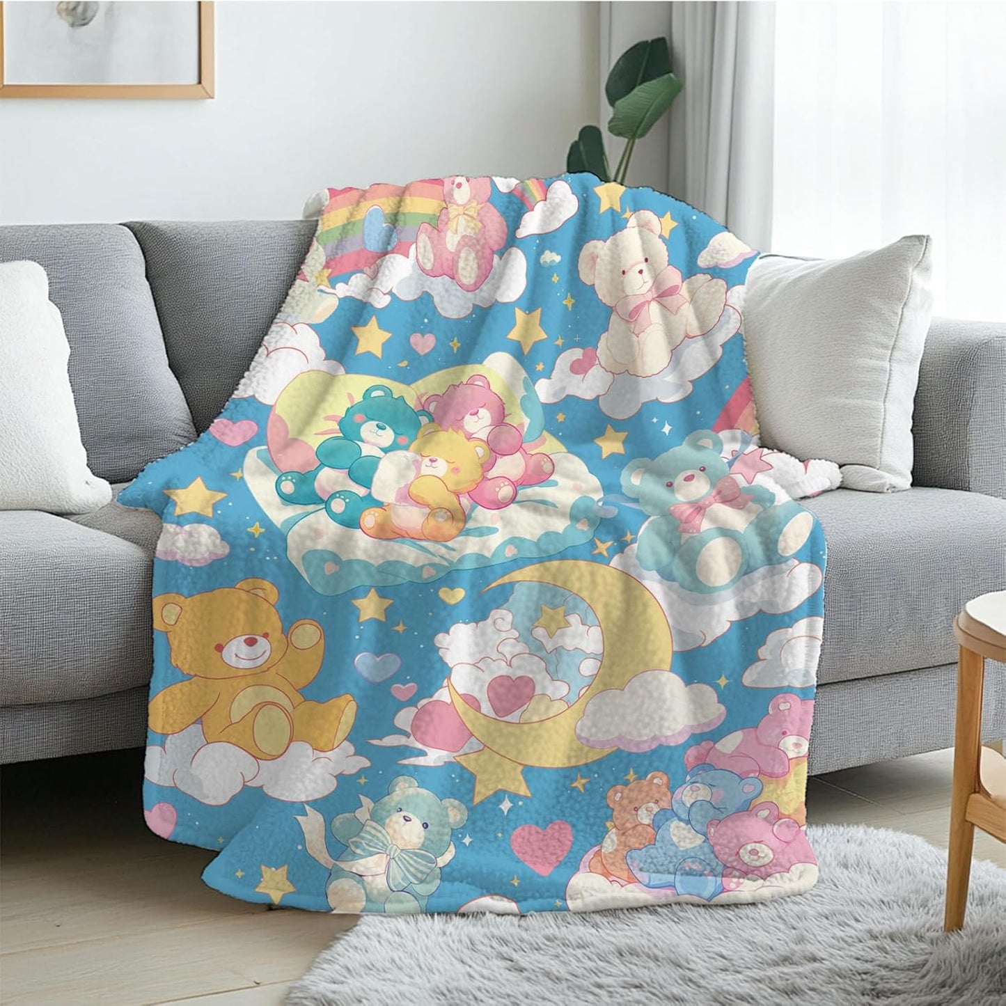 Bear Blanket, Soft Vintage Blanket for Friend and Adults, Cozy Bear Blankets Gift for Girls, Warm Flannel Throw Blankets for Bed, Sofa, Holiday, Birthday Gifts for Christmas Thanksgiving 40x50