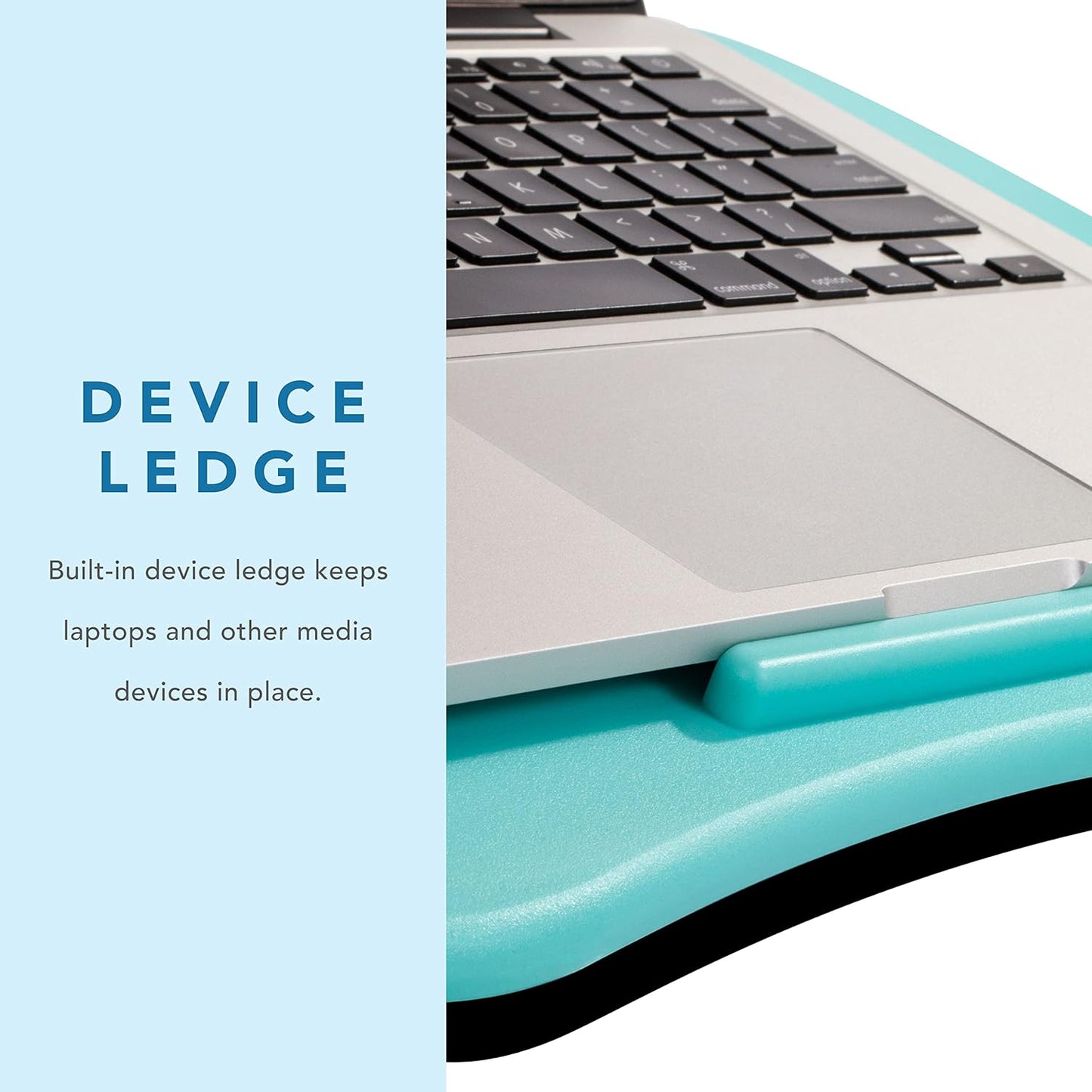 LapGear Basic Lap Desk with Device Ledge and Cushion - Aqua Sky - Style No. 44309