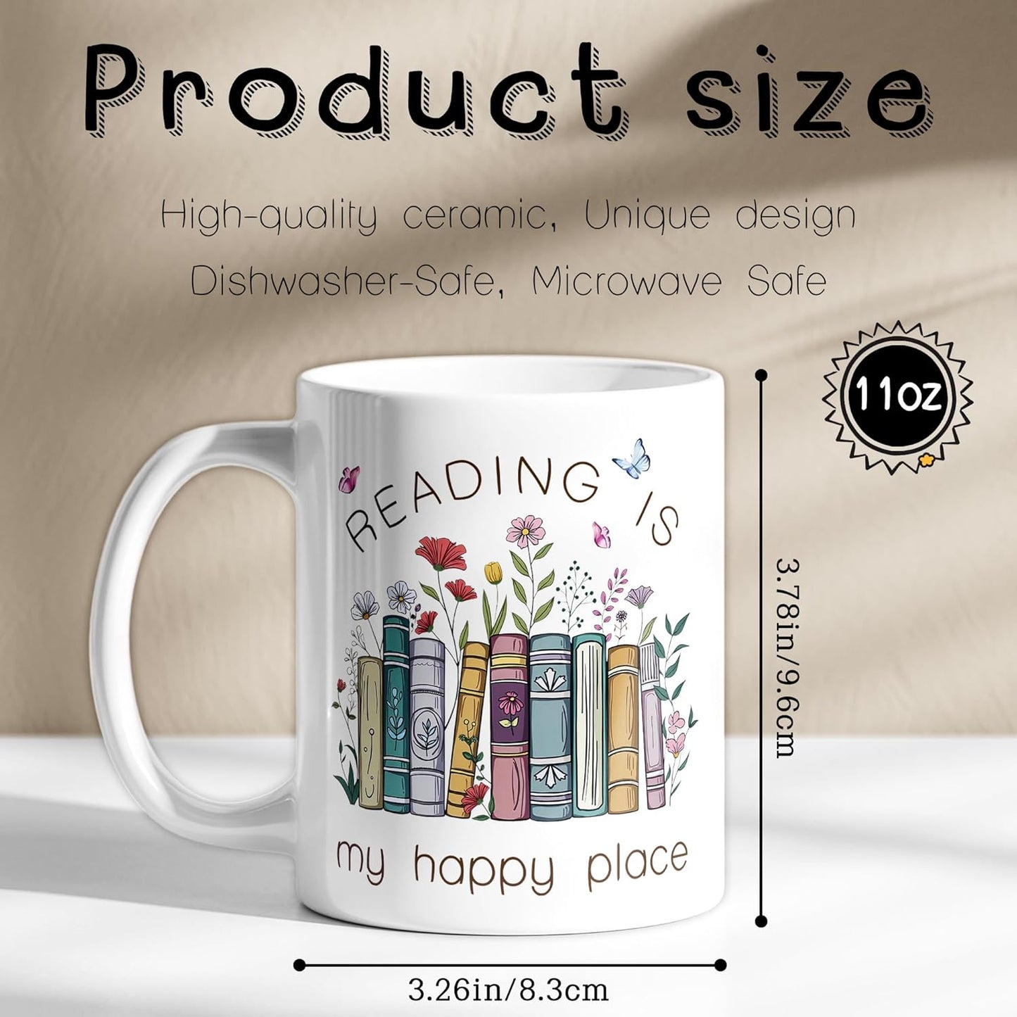 Book Lovers Gifts Mug 11oz - Reading/Bookworm/Book Club/Librarian Gifts for Women - Bookish/Library Decor - Gift for Writers/Teacher/Readers Cup