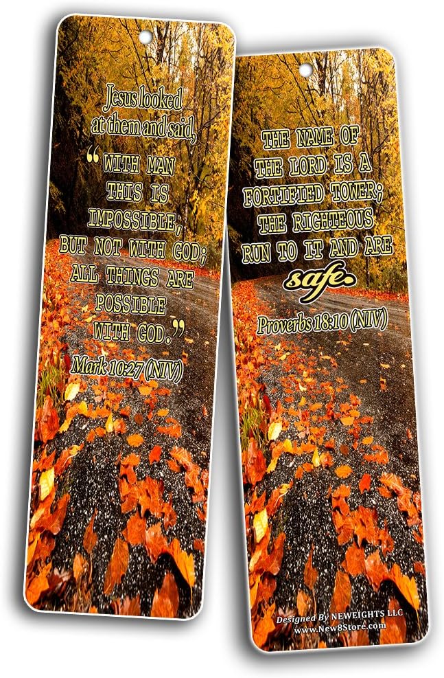 NewEights Bible Verses Bookmarks (60-Pack) – Daily Motivational Card Set – Collection Set Book – Ideal Giveaway for Church Members