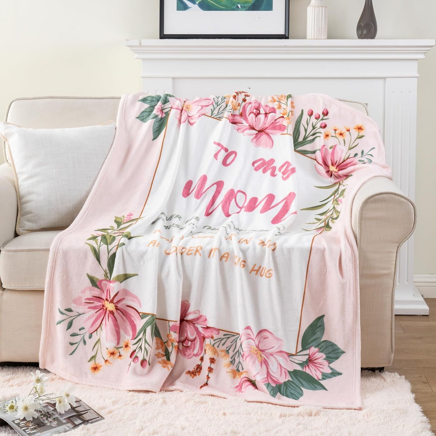 Battilo to My Mom Blanket Gift from Daughter Son, Unique Birthday Gifts for Mom Wife, Mother Birthday Present,Super Soft Flannel Throw Blankets for Bed Couch Mom Day(50 x 60 in)