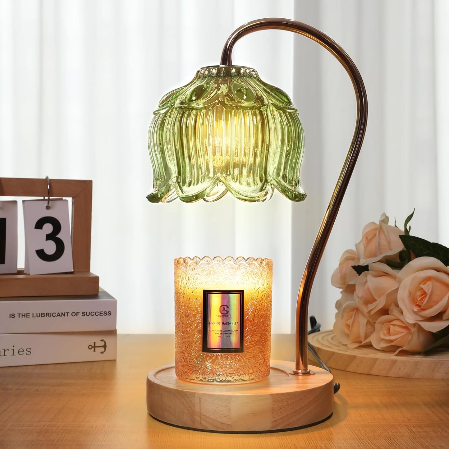 Flower Candle Warmer Lamp with Timer & Dimmer - Fits All Jar Scented Candles - Christmas & Mother's Day Gift for Women，Mom，Her