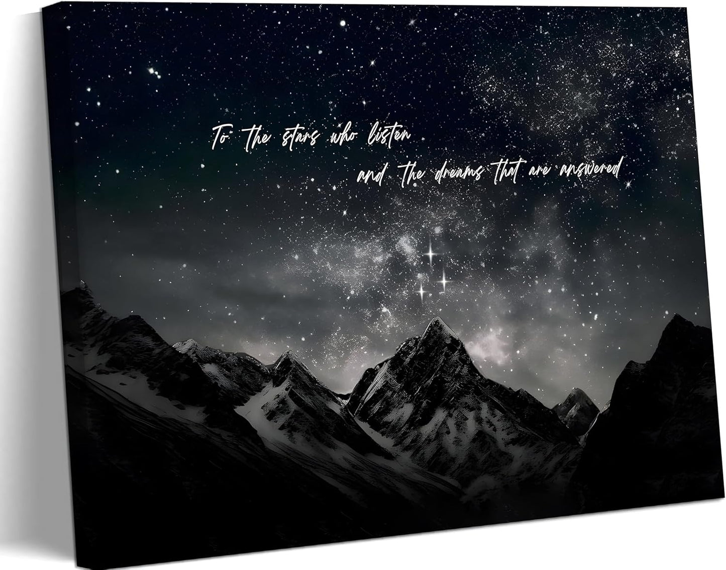 Framed Fantasy Books Canvas Wall art To The Stars Who Listen Merchandise Room Wall Decor Prints For Bookish Gifts, City Of Starlight Poster For Library Can Be Hung Directly 16x24in