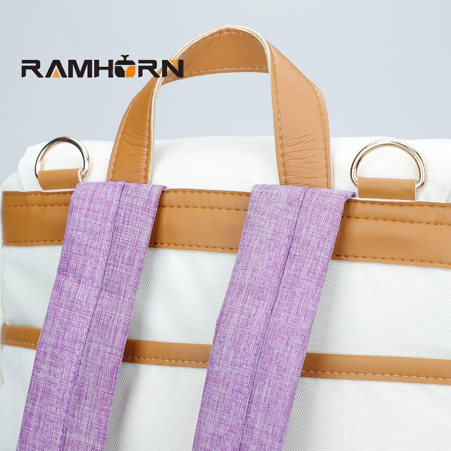 Ramhorn Diaper Bag Multifunction Travel Backpacks for Mom with Insulated Pockets and Laptop Compartment, purple