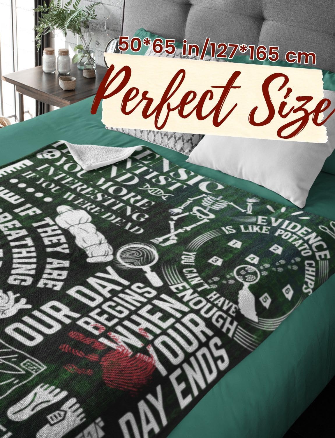 Forensic Science Gifts, Forensics cience Blanket, Gifts for Forensic Scientists, Medicolegal Physic Physiciansian, Medical Examiner, Coworker, Soft Throw Blanket 50" x 65"