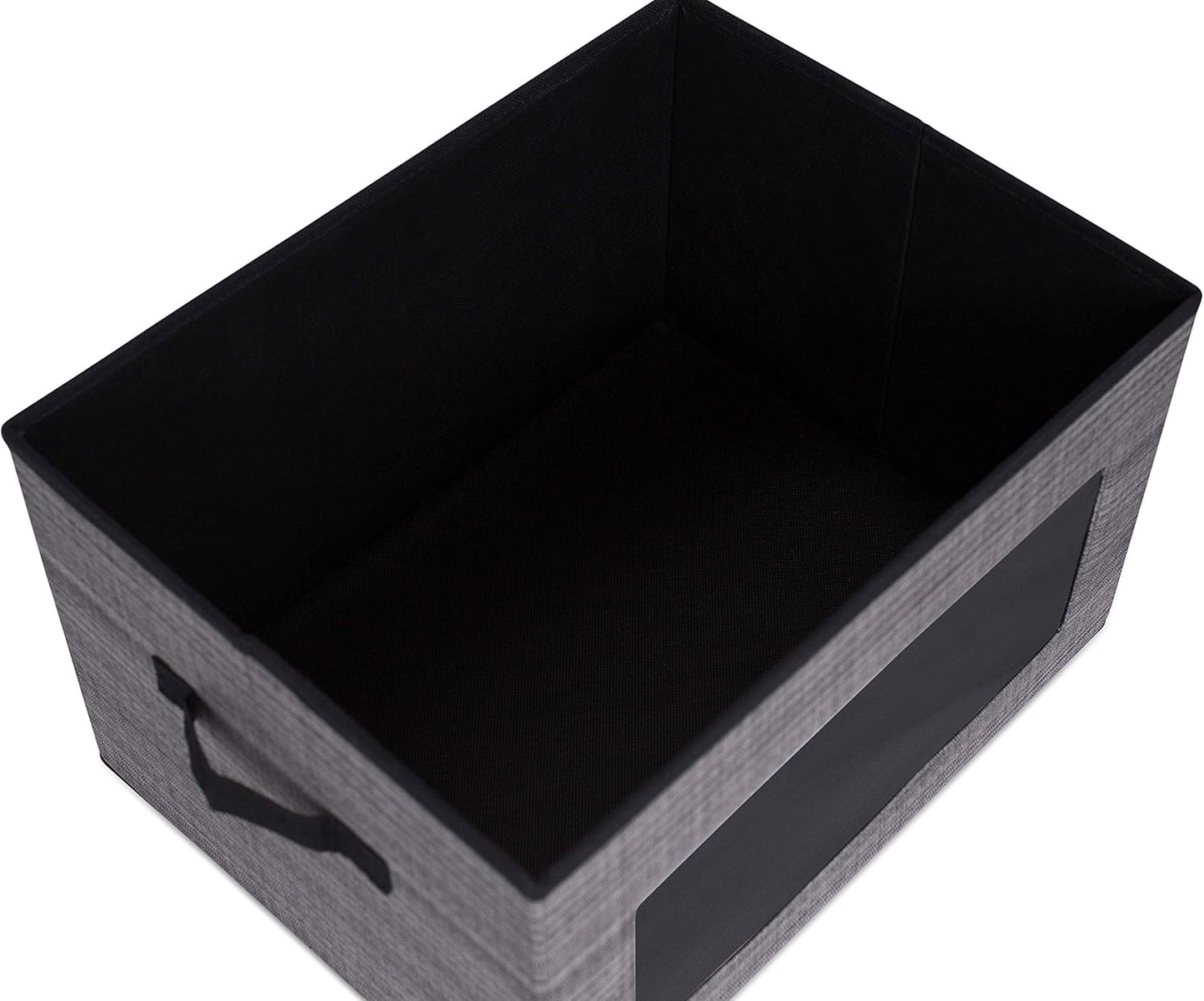 Internet's Best Storage Box with Window - Durable Storage Bin Basket Containers with Lids and Handles - Clothes Nursery Toys Organizer - Grey