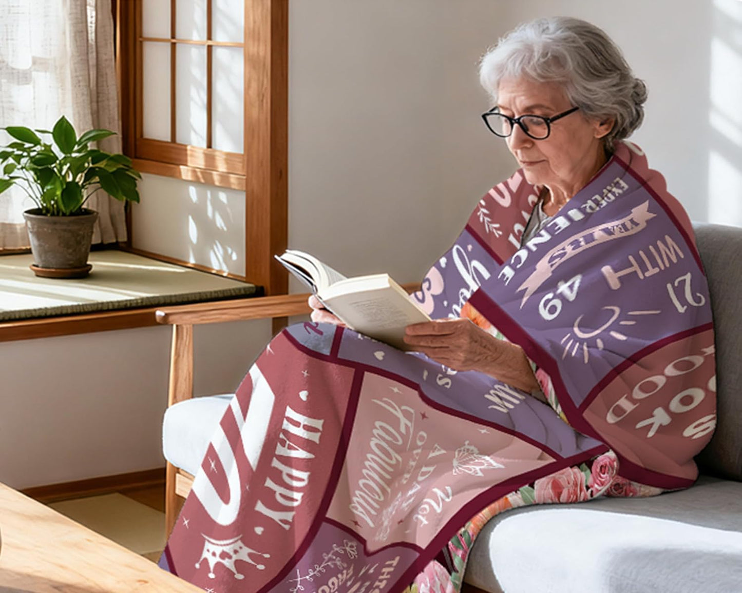 70th Birthday Gifts for Women Blanket, Gifts for 70 Year Old Woman, 70 Year Old Birthday Gifts, 70th Birthday Decorations for Women Blanket 60"x50"