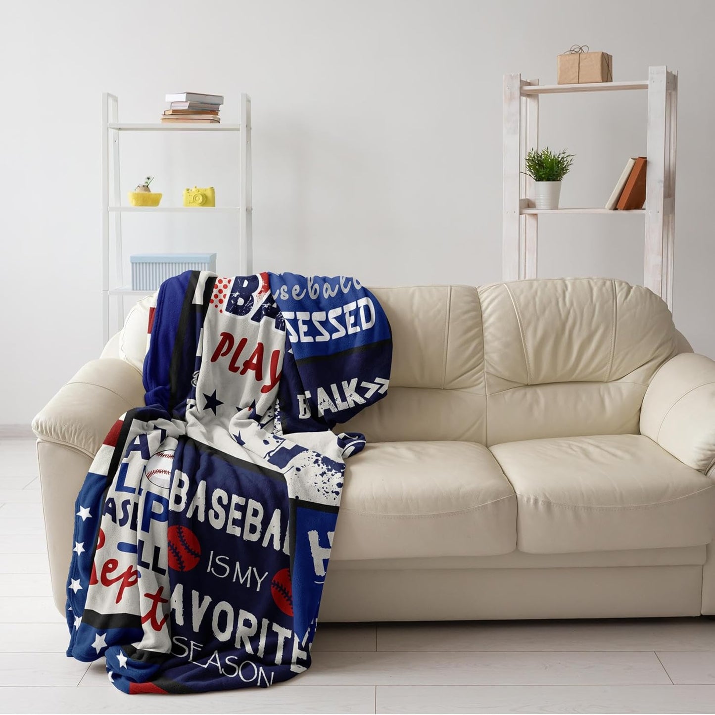 Baseball Gifts Blanket 60"x50", Baseball Gifts for Boys 8-12, Baseballs Gift Decor for Kids Men, Baseballs Coach Present, Cool Presents for Base-Ball Players Lovers Throw Blankets
