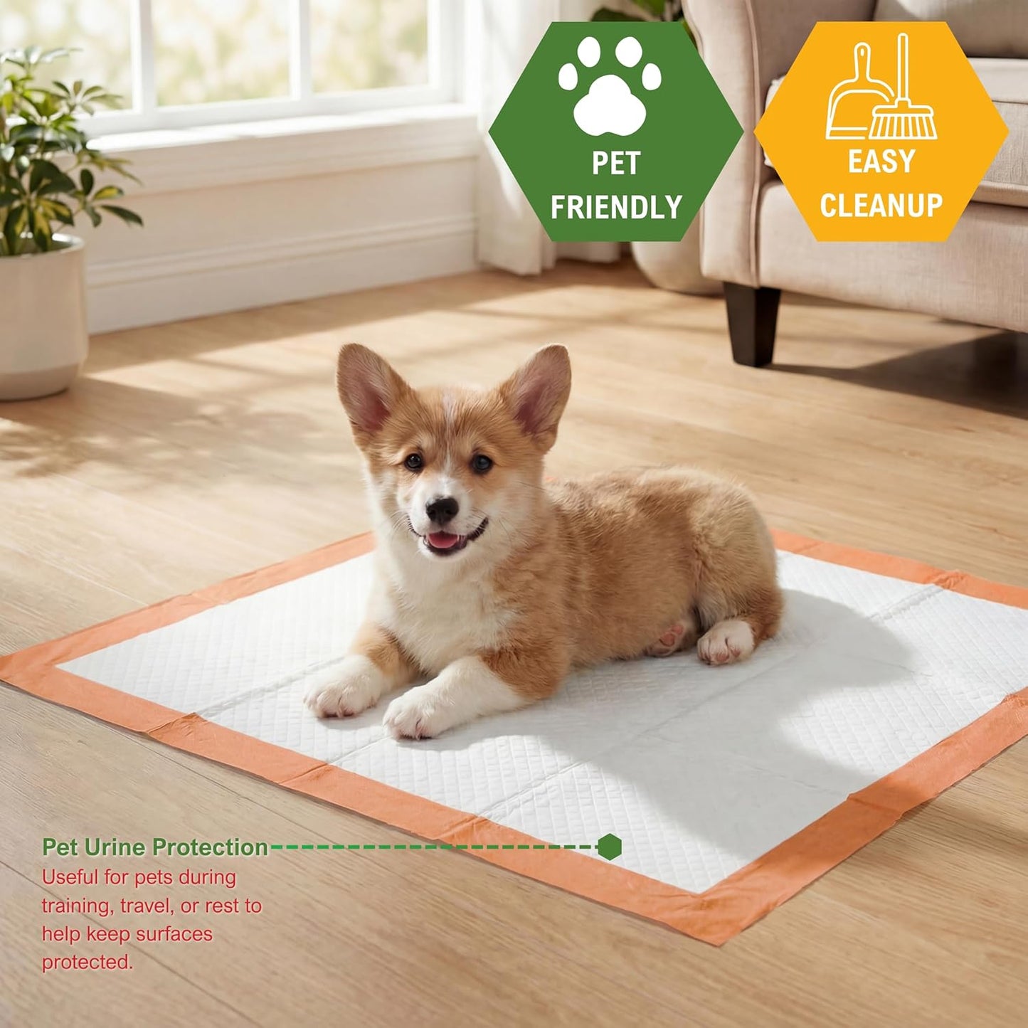MED PRIDE Dog Training Pads with Attractant, 5 Count Travel Pack Puppy Pee Pads, 22 x 24 Inch Disposable Portable Potty Pads, Leakproof Waterproof Pet Pads for On-The-Go Use