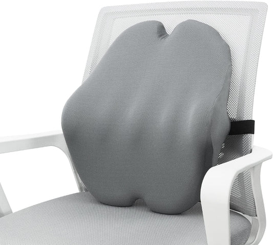 Lumbar Support Pillow, Back Support Pillow for Chair, Memory Foam Car Seat Back Pillows for Back Pain Relief, Ergonomic Design, Perfect for Home Office Desk Chairs,Plane-No Vibrating Version