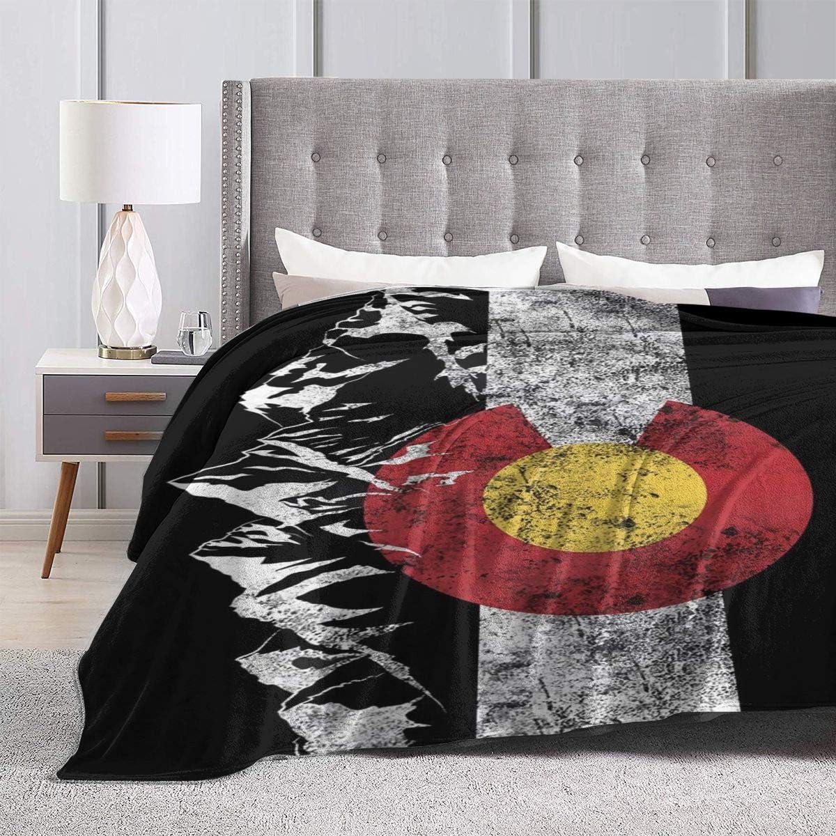 Colorado Blanket Colorado Gifts for Patriotic Men Women Soft Throws Flag Flannel Fuzzy Lap Throw Blanket Indoor Outdoor Travel Durable Birthday Gifts Bedroom Room Decor -50''x60''