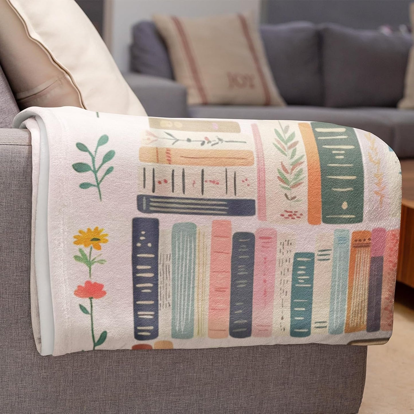 Book Lovers Gifts, Reading Blanket for Readers, Bookish Book Club Reading Librarian Gifts Blanket 60"x50" (Pink)