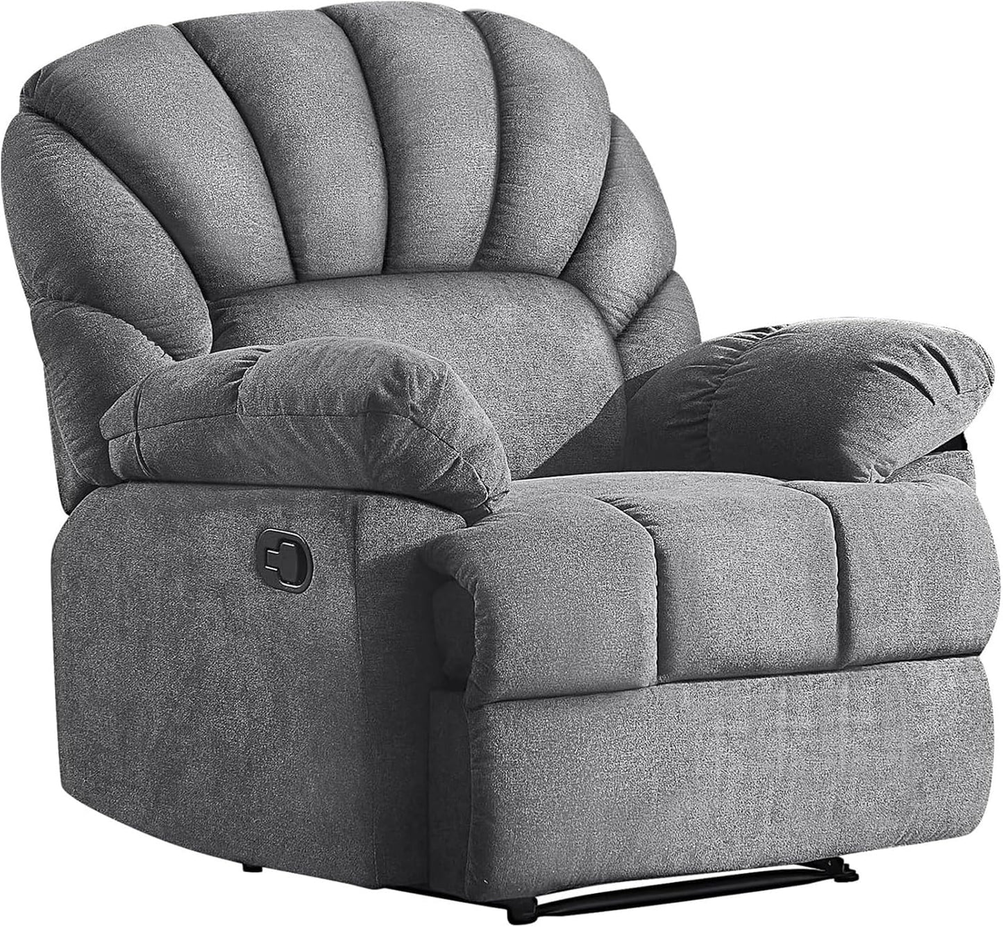 Manual Recliner Chair for Adults, Overstuffed Armrest Fabric Living Room Recliner Sofa, Ergonomic Leisure Chair Classic Single Sofa for Office, Home, Bedroom