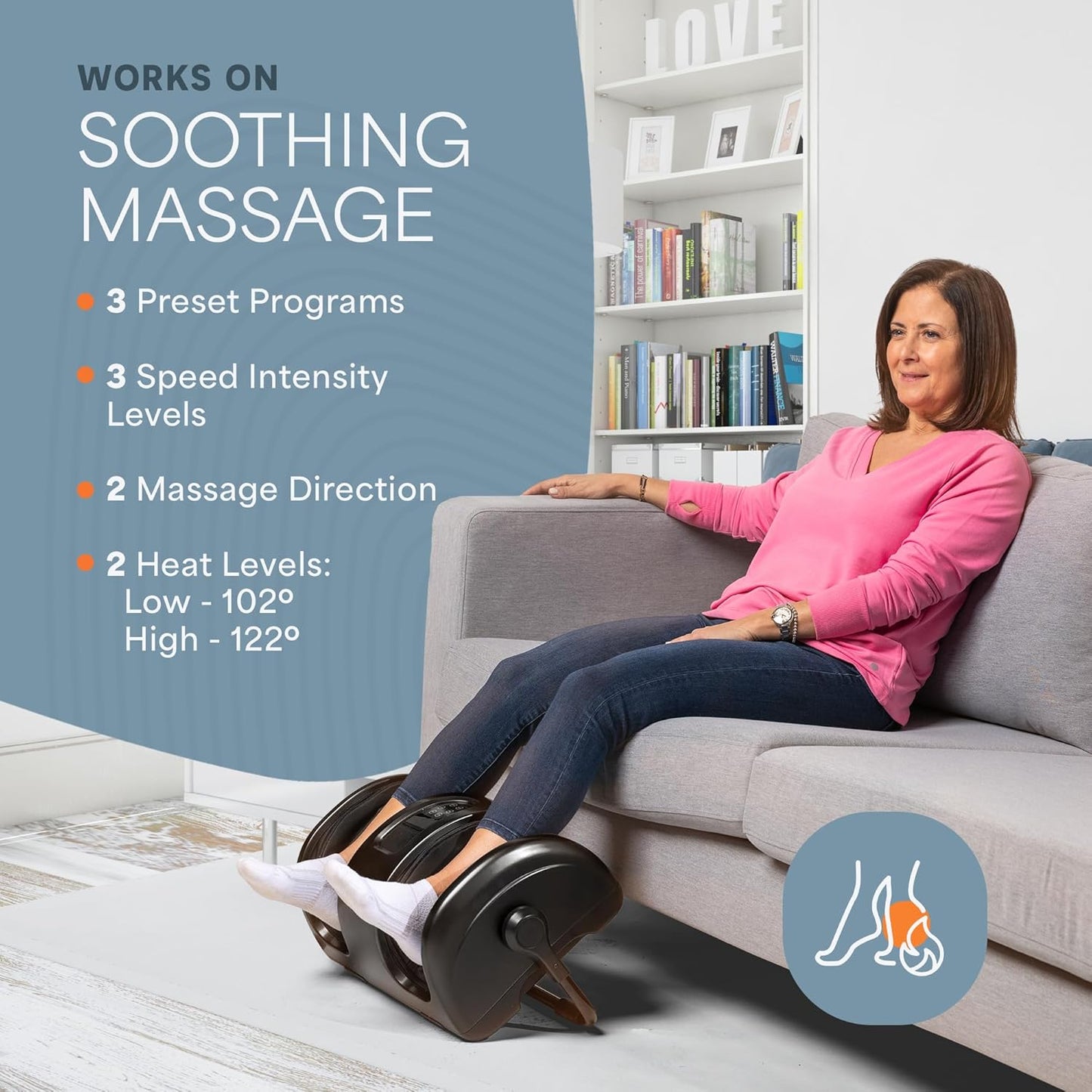 LifePro Shiatsu Foot Massager with Heat, Foot Massager with Heat for Plantar Fasciitis, Remote Control, Deep Kneading for Leg, Calf, Feet, Ankle with Free Roller Gifts for Mom Dad