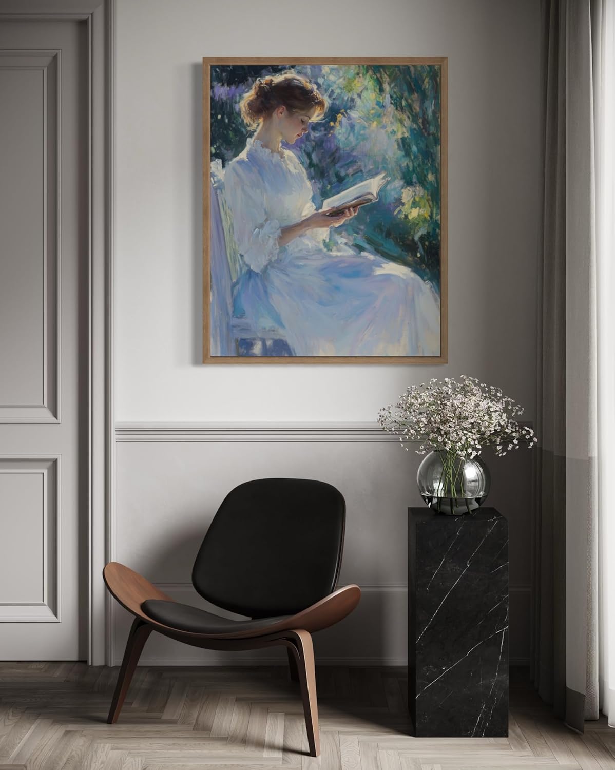 Woman Reading Impressionist Wall Art for Living Room, Female Lady Art Prints, Feminism Posters Home Decor, Oil Painting Feminist, Bathroom Wall Decor Gifts Decor 132 (Woman Reading Impressionist, 8 x 10 inches, Unframed)