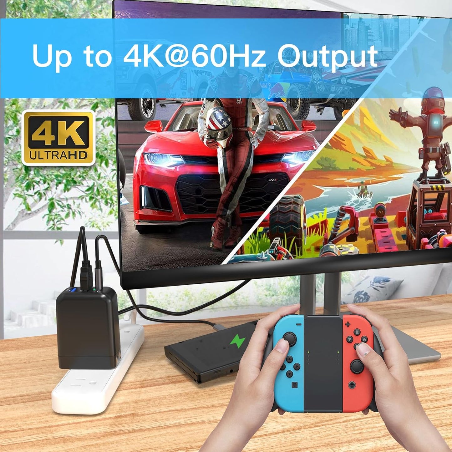 Mirabox 67W Portable Switch Dock Charger for Nintendo Switch, Compatible with OLED/Steam Deck/ROG Ally/Samsung Dex/iPad/MacBook, 4K 60Hz USB C TV Docking Station, with Charging and HDMI Output