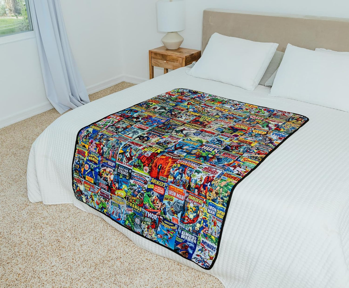 Marvel Comics Covers Fleece Throw Blanket | Soft Polyester Cover for Sofa, Bed | 45 x 60 Inches