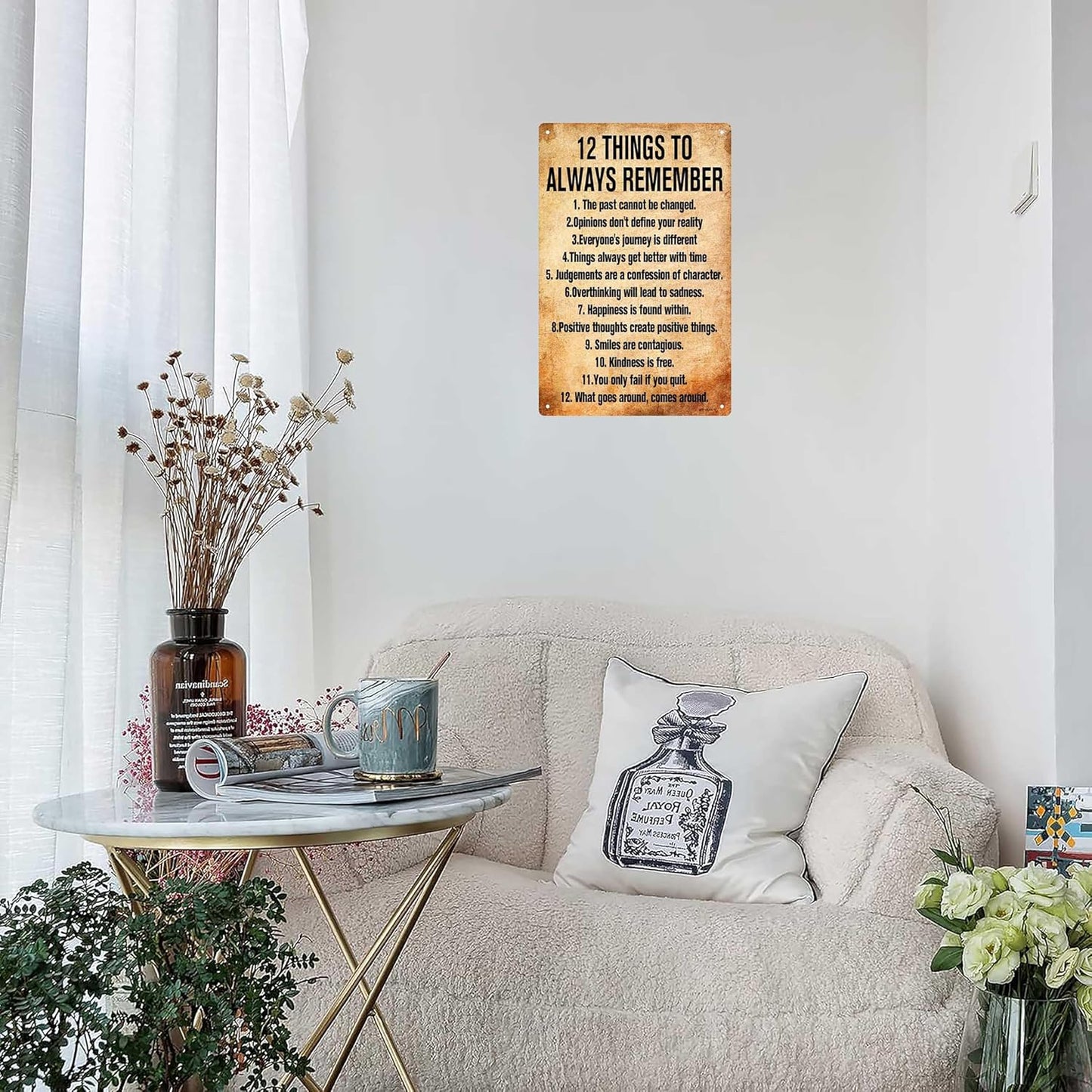 Motivate Sign 12 Things To Always Remember Sign Inspirational And Uplifting Wall Art Decoration 8x12 Inch