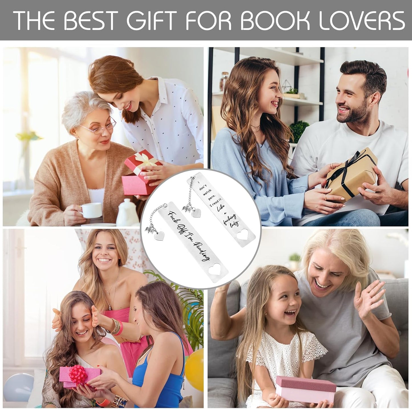 2Pcs Funny Bookmark gift for Women Men Metal Smutty Bookmarks Cute Book Marks Gift for Book Lover Smut Spicy Bookmark Graduation Birthday Gifts Unique Reading Accessories Friend Coworker Teacher Gifts