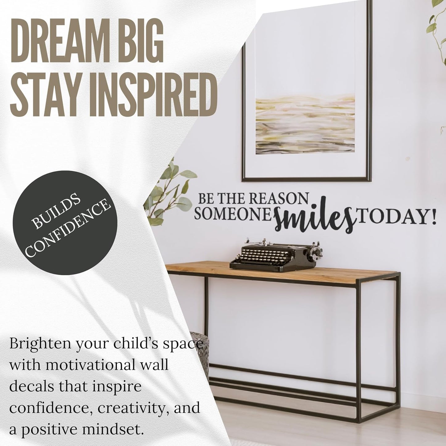 My Vinyl Story - Be The Reason Someone Smiles Today - Large Inspirational Wall Decal Motivational Wall Art Quote Positive Home Office School Classroom Decor Vinyl Decoration Encouragement 36x5 Inches
