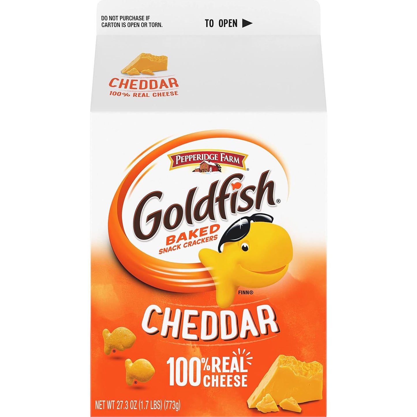 Goldfish Cheddar Cheese Crackers, 27.3 Oz Carton