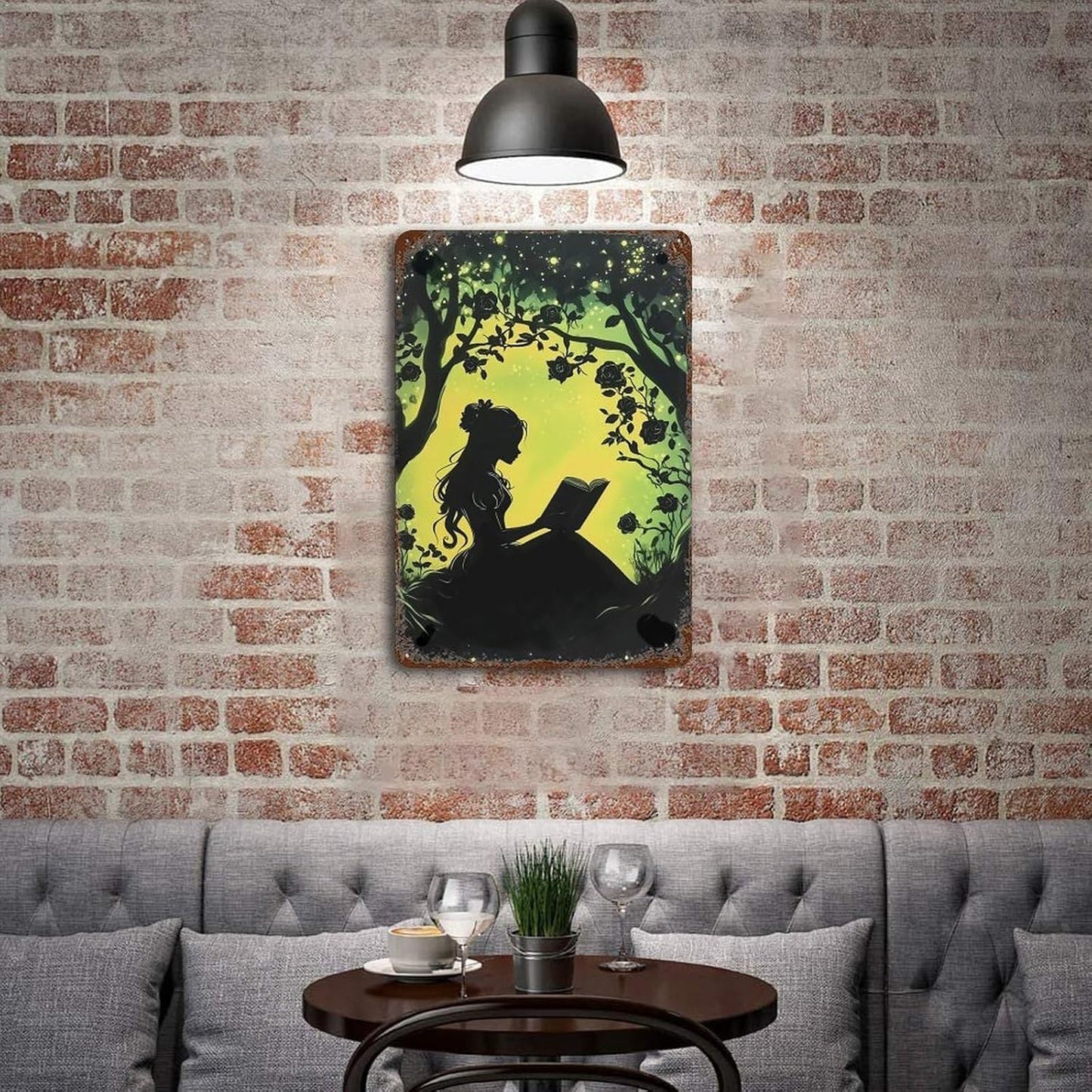 Girl Reading Book Wall Decor Art Hanging Room Decor Picture for Living Room Home Office