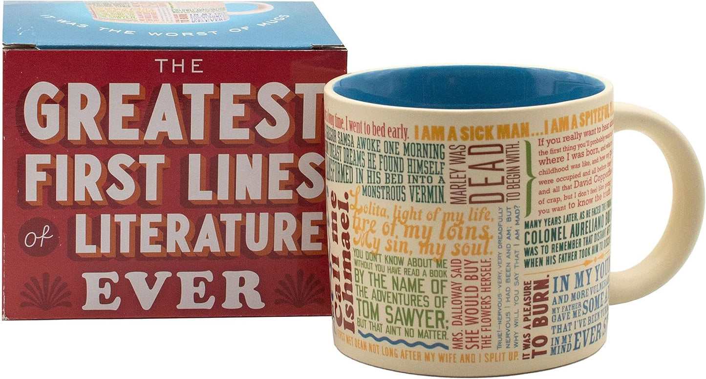 The Unemployed Philosophers Guild First Lines of Literature Coffee Mug - Famous Openings from Books, Novellas, and Short-Stories, Comes in a Box, 14oz
