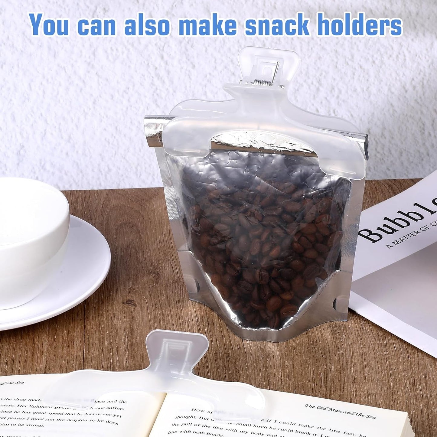 2Pcs Book Clips, Book Weight Page Holder, Transparent Book Clips to Hold Book Open Portable Reading Book Page Holders for Office Home Teachers Students Book Lovers Reading Fixing Book (White)