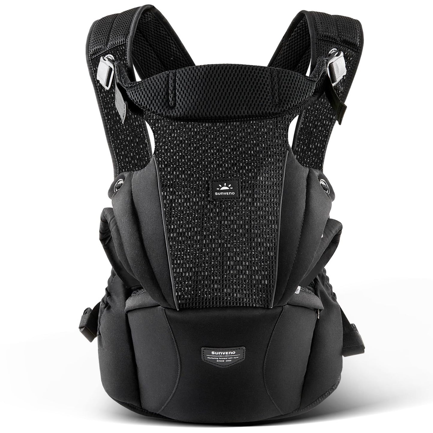 SUNVENO Baby Carrier for Newborn to Toddler – CPC-Certified Breathable Mesh Hip Seat Carrier, Supports 7-45 lbs for Inward/Outward-Facing Front & Back Carry, Adjustable Waistband, All-Season