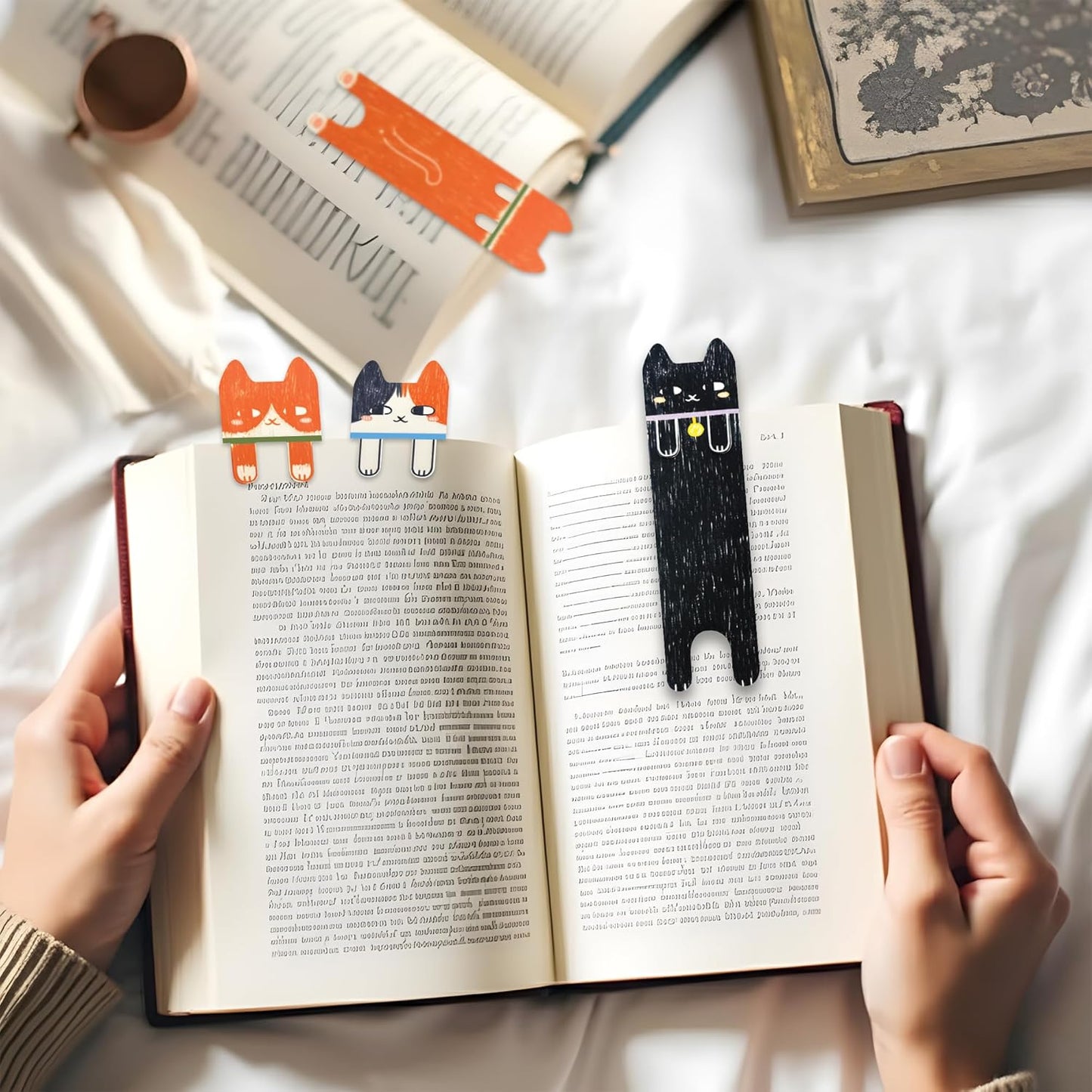 3pcs Cute Cat Bookmarks – Paper Animal Bookmarks for Reading, Fun Page Markers for Books, Journals & Planners