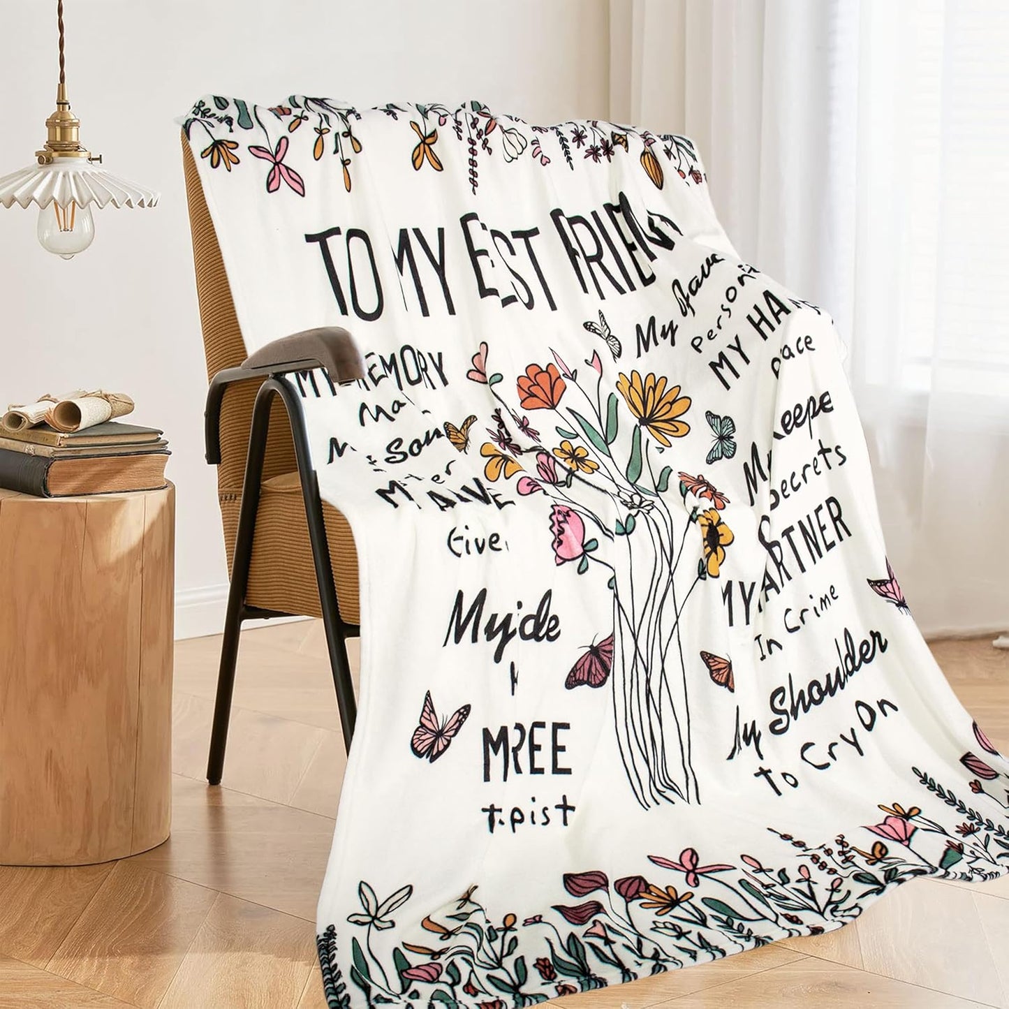 Best Friend Birthday Gifts for Women, Friendship Throw Blanket Gifts for Bestie BFF Soul Sister, Christmas Blanket Gifts for Friend 60"x50"