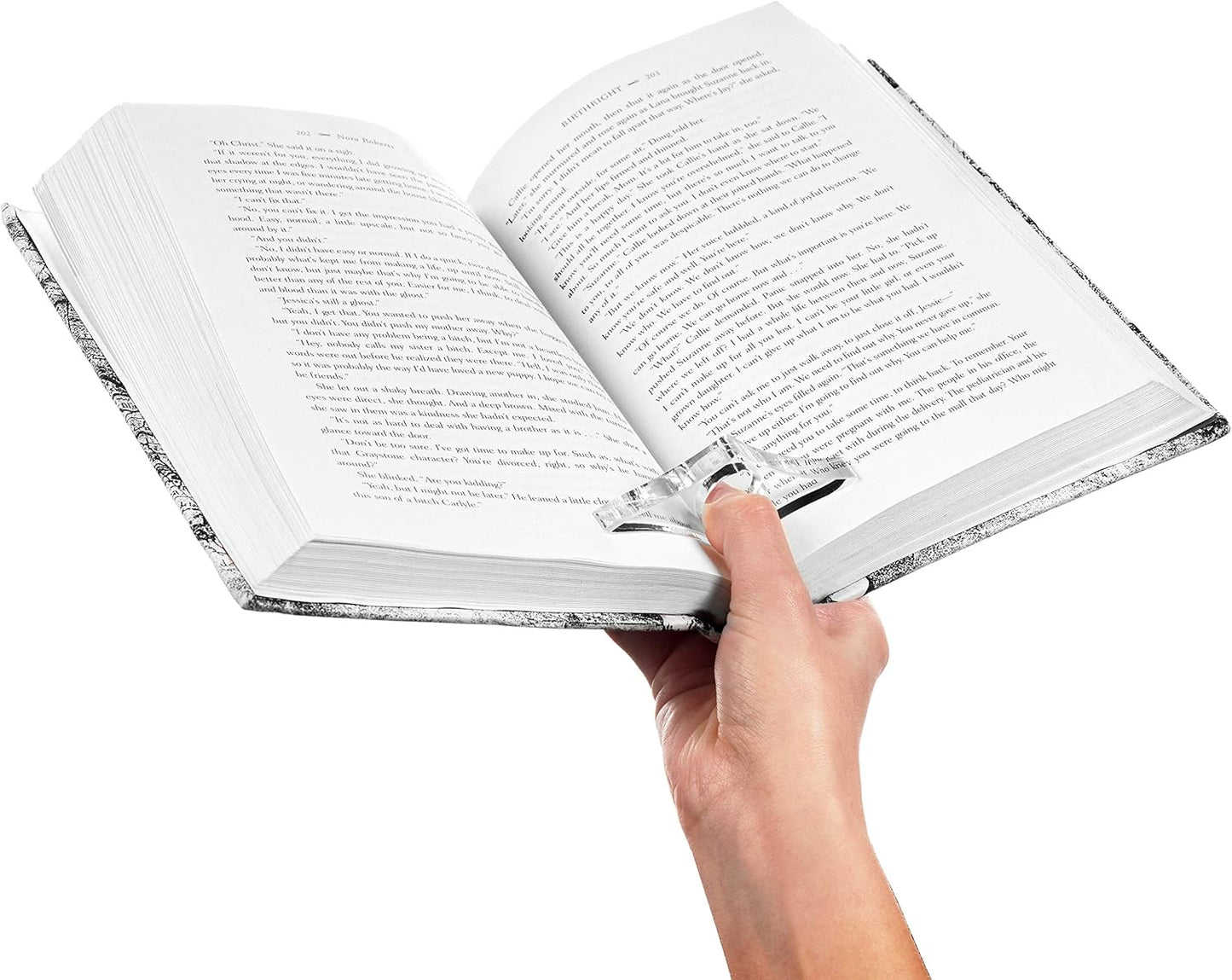Clear Page Spreader (Large - 24 mm) Thumb Ring Page Holder - Transparent Thumb Bookmark - Reading Accessories