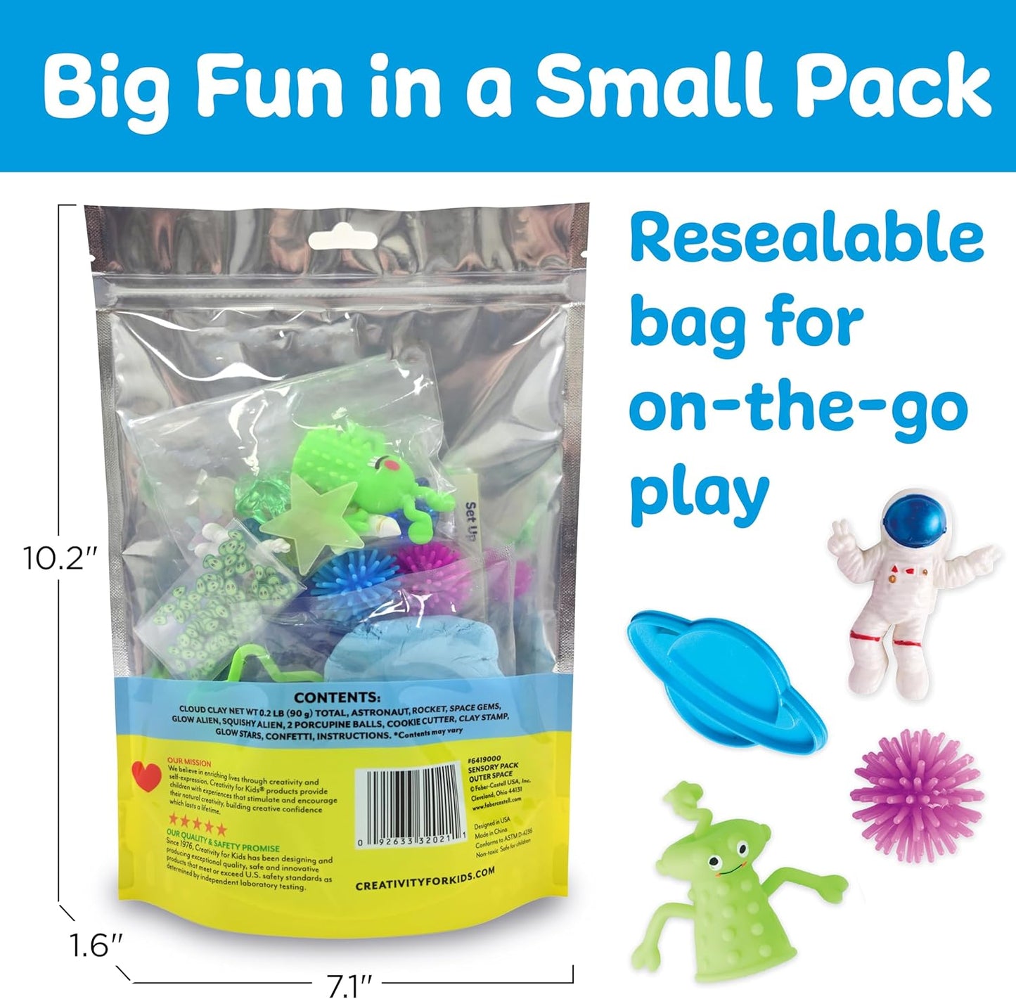 Creativity for Kids Sensory Pack: Outer Space - Toddler Activities and Space Toys, Gifts for Kids, Sensory Toys for Toddlers (Ages 3+)