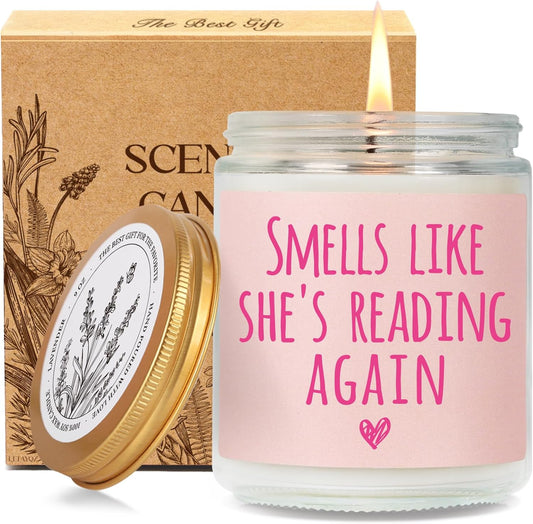 Funny Reading Themed Candle Gifts for Book Lovers, Smells Like She is Reading Again Candle, Best Friend Birthday Candles Gifts for Book Lovers, Female Bookish Decor Reader Bookworm Librarian Writer82