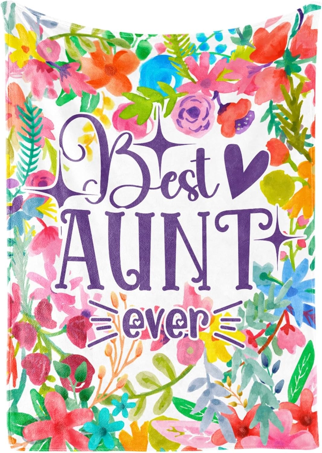 Aunt Gifts for Women, Gifts for Aunt, Flannel Throw Blankets on Mother's Day, Christmas, Birthday, 50" x 65", Flower