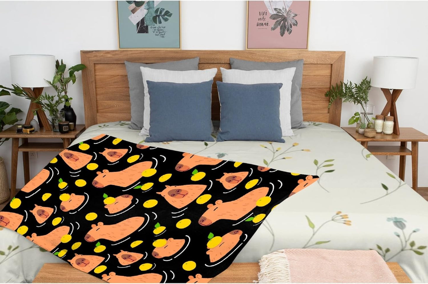 Capybara Throw Blanket Fannel Fleece Super Soft Funny Blanket Travel Throw Blanket for Bed Couch Sofa 40 x 50 Inch for Kid