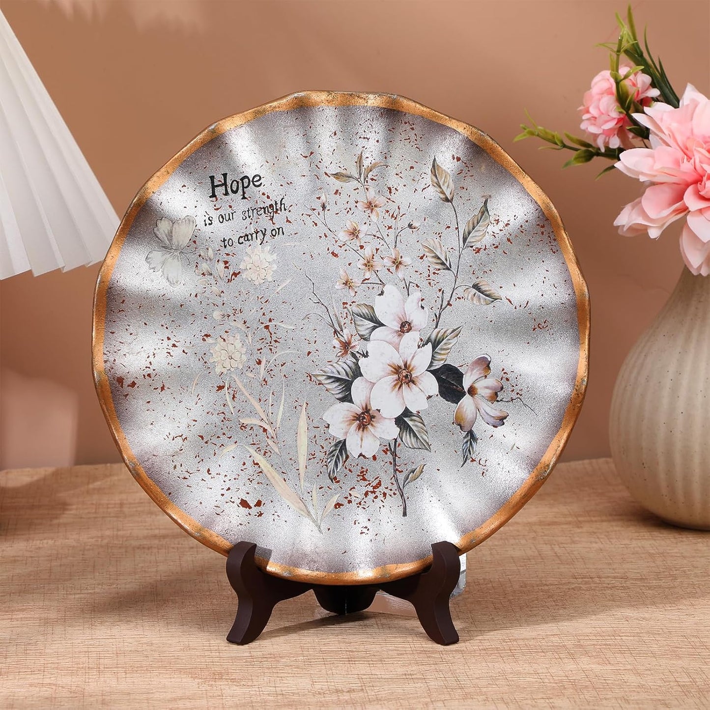 2 PCS Plate Stands for Display, 4" Wooden Plate Holder Foldable Picture Frame Stand Decorative Small Plate Stand for Display Picture Frame Book Dish Artwork Easels