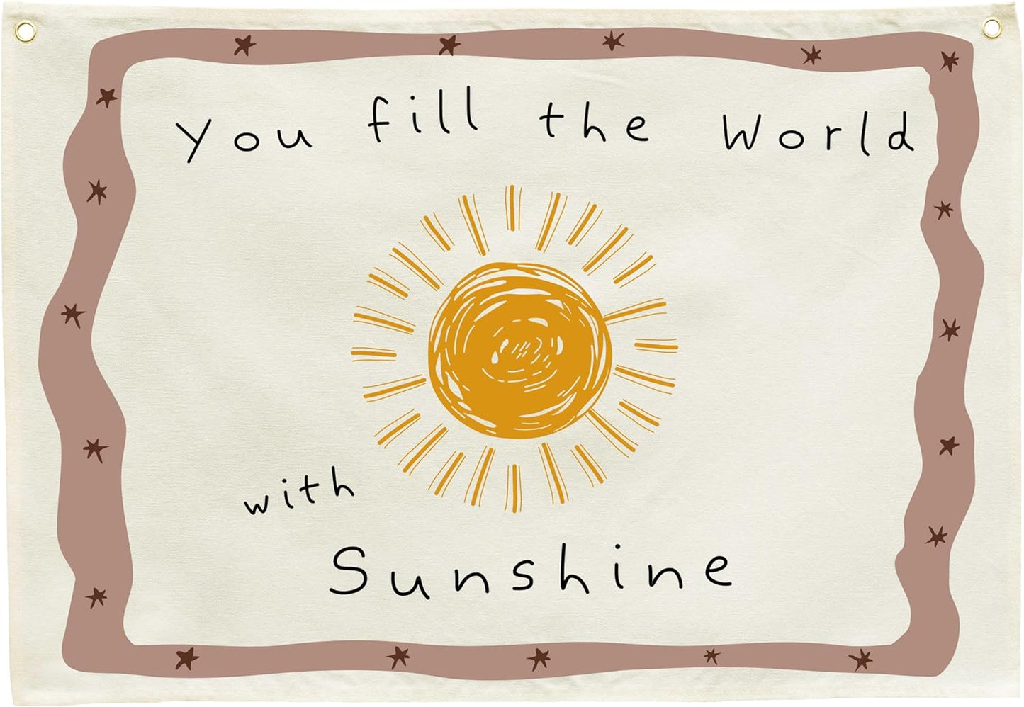 Positive Toddler Kids Growth Stuff for Nursery Bedroom Playroom Wall Decor Hanging Rectangular Banner Poster Flag Sign Gift Baby Shower Birthday Baptism Christmas Gift You Fill the World