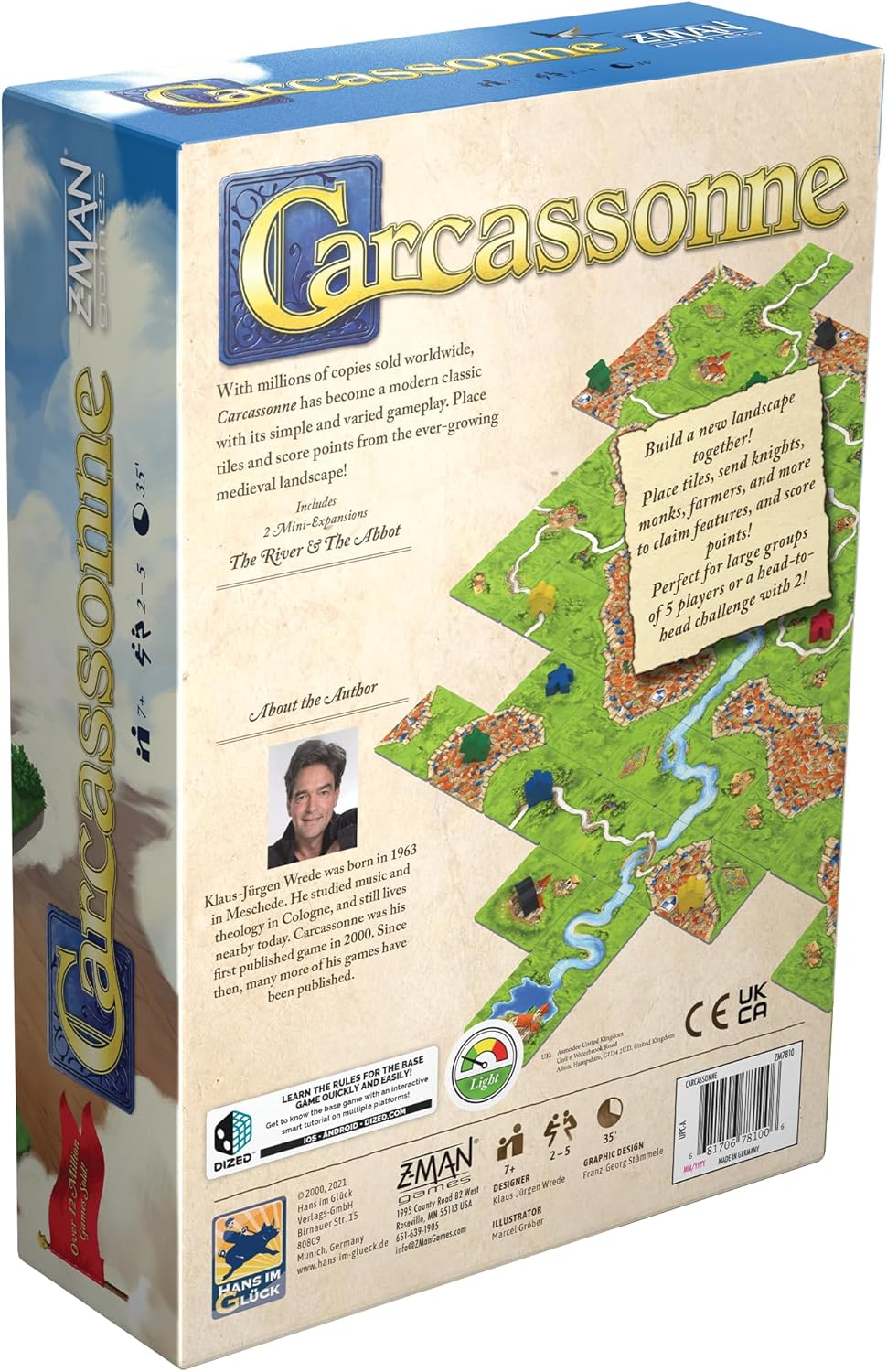 Asmodee Carcassonne Board Game - Classic Tile-Laying Strategy Game, Family Fun Medieval Adventure for Kids & Adults, Ages 7+, 2-5 Players, 35 Minute Playtime