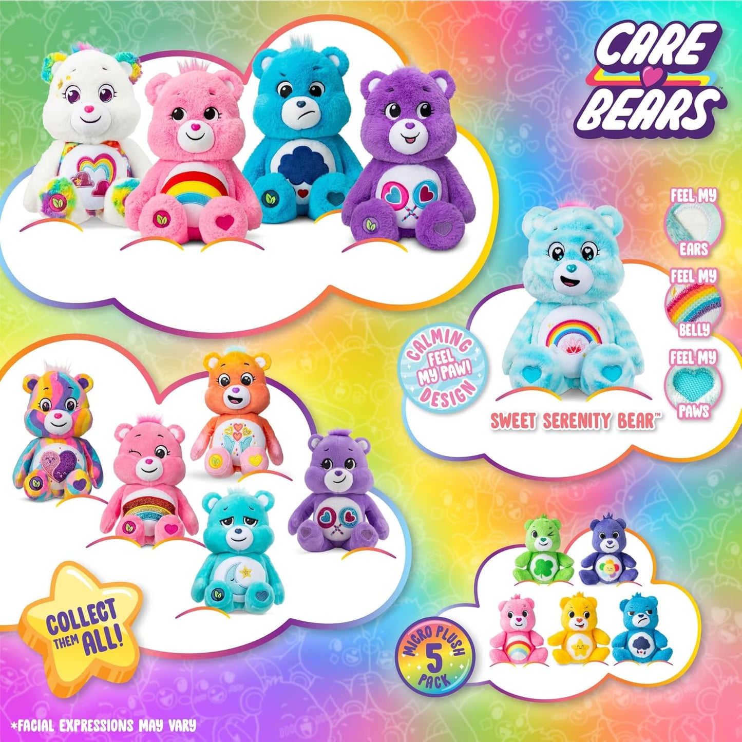 Care Bears 14" Cheer Bear Plushie - Medium Size - Pink Plushie for Ages 4+ – Perfect Stuffed Animal Holiday, Birthday Gift, Super Soft and Cuddly – Good For Girls and Boys, Employees, Collectors