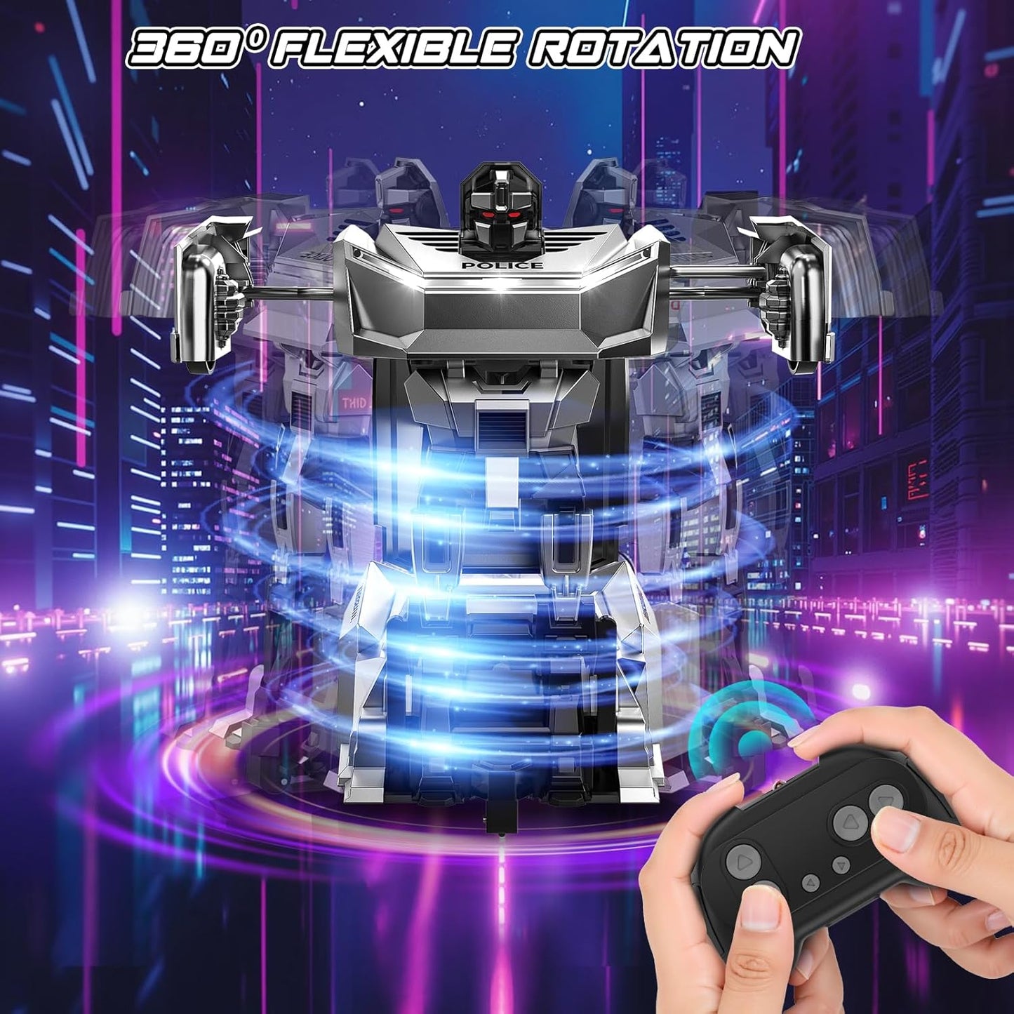 Transform RC Cars Robot, 2.4Ghz 1:18 Scale Remote Control Car Toys for Boys 4-7 8-12, One Button Deformation 360° Rotation Christmas Birthday Gifts Toys for Boys Girls