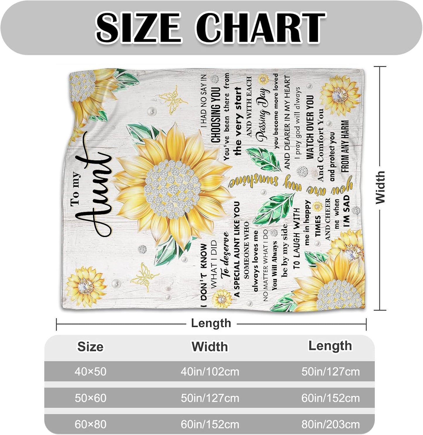 Aunt Gifts, Aunt Birthday Gifts, Aunties Blanket, Gift for Aunts from Niece Nephew, Auntie Gift Ideas, Birthday Thanksgiving Day Aunts Present, to My Auntie Throw Blanket 50" x 60"