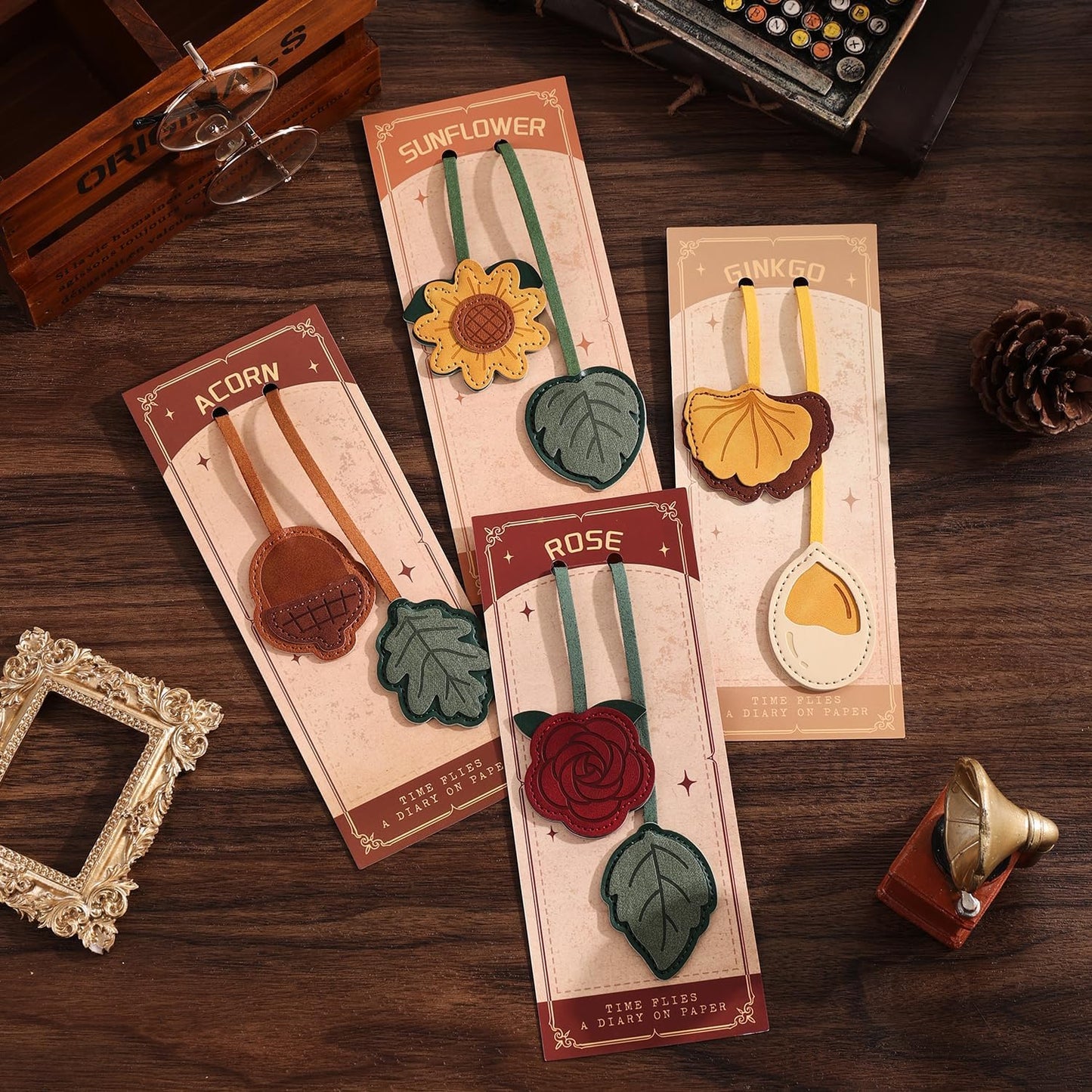 2 Pieces Vintage Leather Bookmarks for Women, Personalized PU Book Marks for Reading Women, Gift for Book Lover, Teacher, Mom