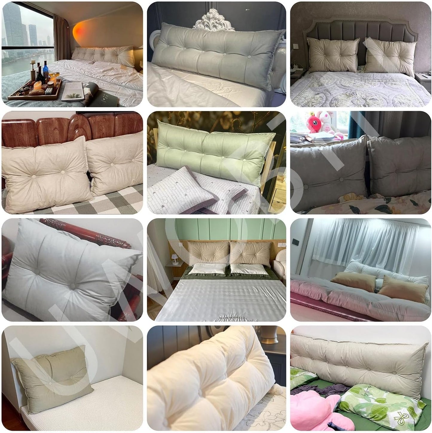 Bed Reading Rest Pillow, Luxurious Couch Back Cushions 60/80/100/120cm Reading Headboard Pillow Removable Lumbar Support Pillow for Queen/King/Twin